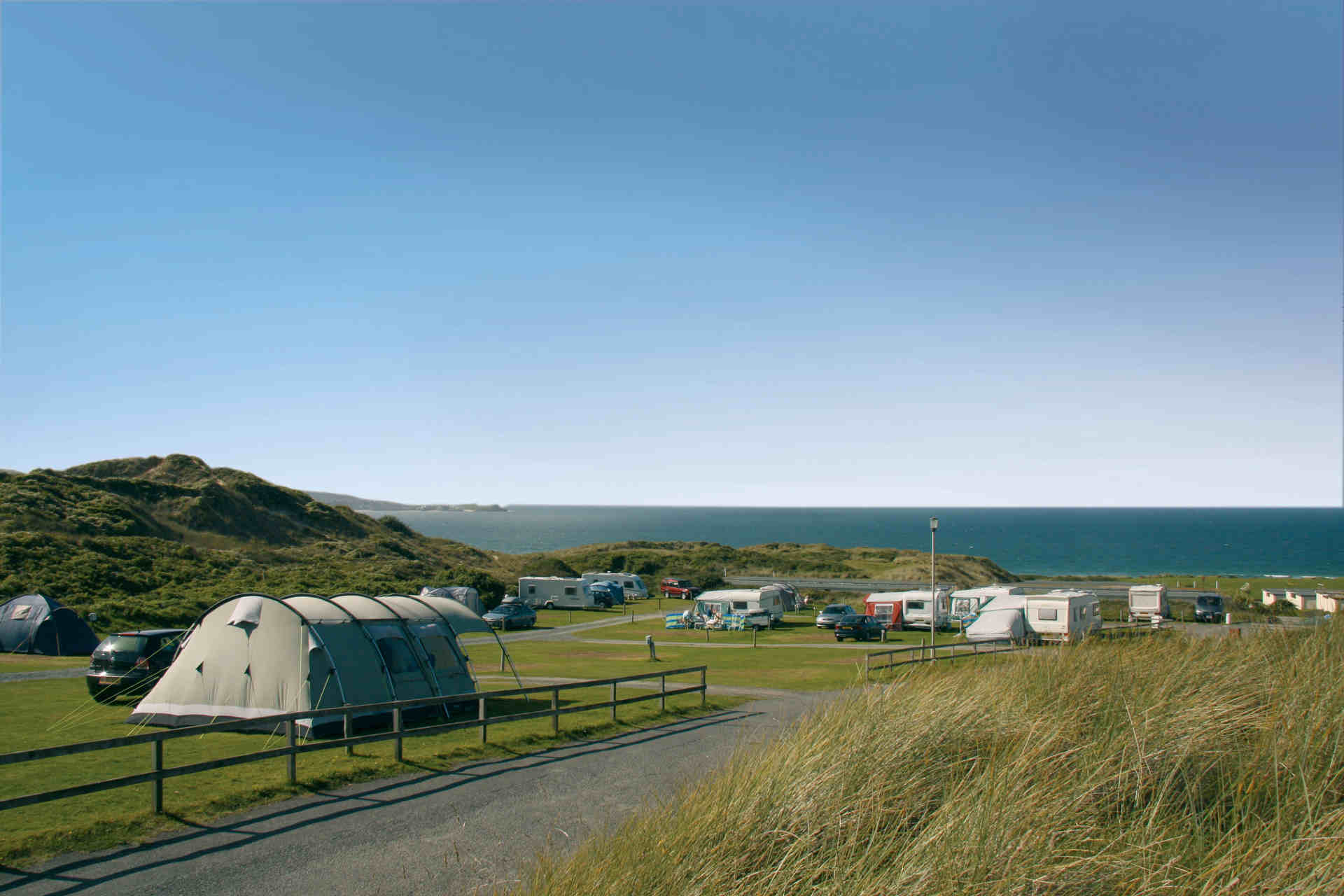 Tents and camping pitches at Beachside Holiday Park